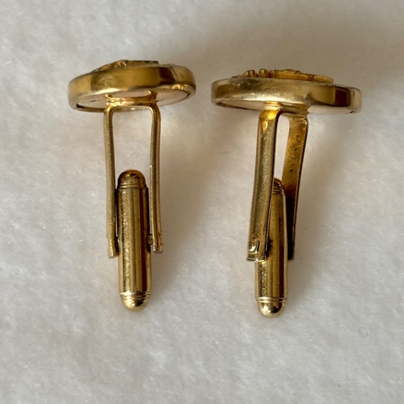 Anson Vintage RN Cufflinks – 1960s Gold Tone Lucite, Mid-Century Medical Caduceu - Picture 8 of 11